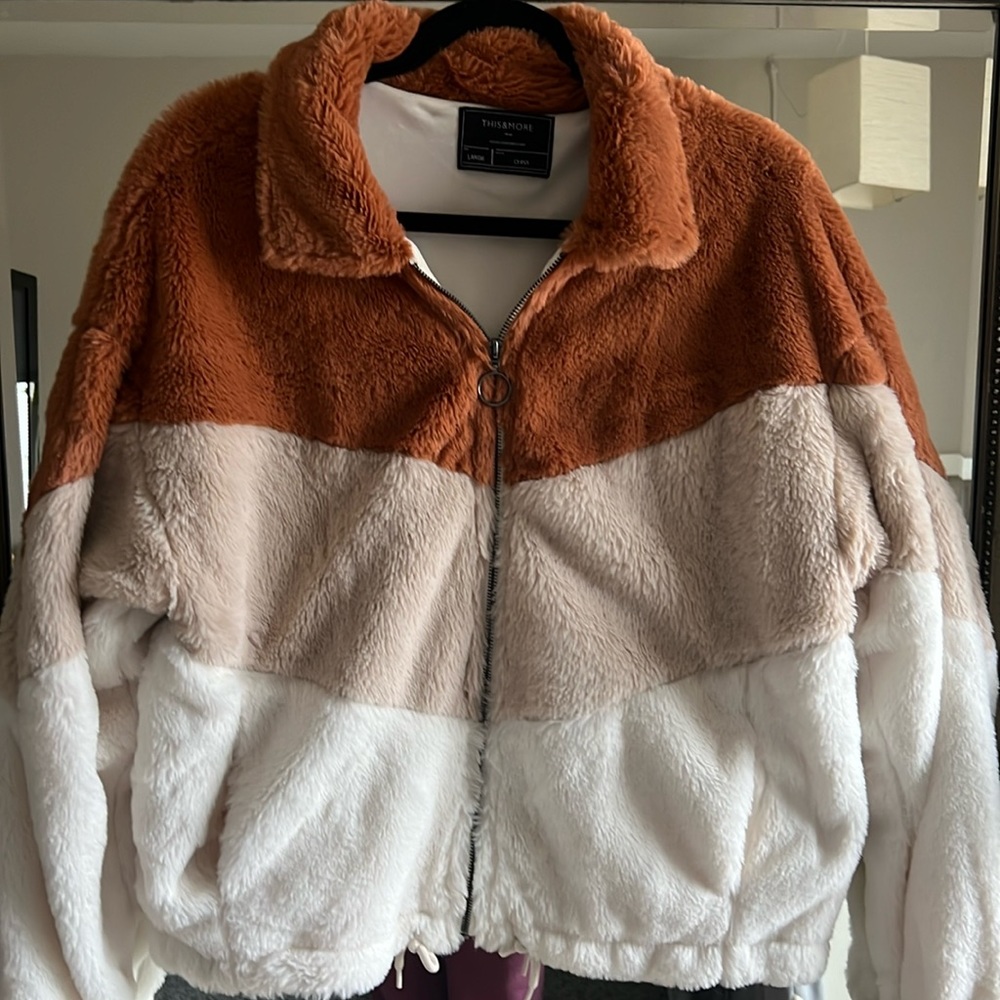 Faux fur brown jacket